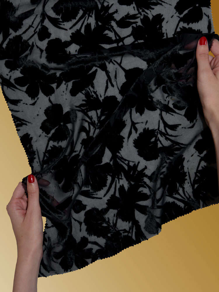 LIQUID VELVET DEVORE' FLOWER - L31 S18 LV